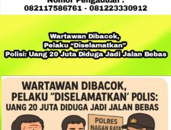 Wartawan Dibacok, Pelaku “Diselamatkan” Polisi: Uang 20 Juta Diduga Jadi Jalan Bebas