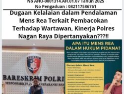 Dugaan Kelalaian dalam Pendalaman Mens Rea Terkait Pembacokan Terhadap Wartawan, Kinerja Polres Nagan Raya Dipertanyakan???!!