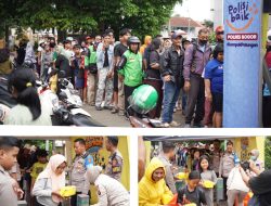 Polres Bogor Bagikan Takjil dan Makan Gratis untuk Masyarakat di Depan Mako