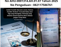 Sudah Transfer Rp2 Juta Lunasi, Namun Pemilik 150 Butir Tramadol Bebas dari Tiga yang Ditangkap, Keluarga yang Ditahan Desak Kapolres Metro Bekasi Jangan Tutup Mata