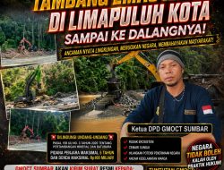 Dapat Laporan Anggota Media, GMOCT Sumbar Desak Usut Tuntas Tambang Emas Ilegal di Limapuluh Kota Sampai ke Dalangnya